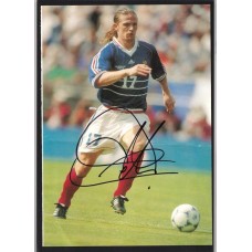 Signed action picture of French footballer Emmanuel Petit